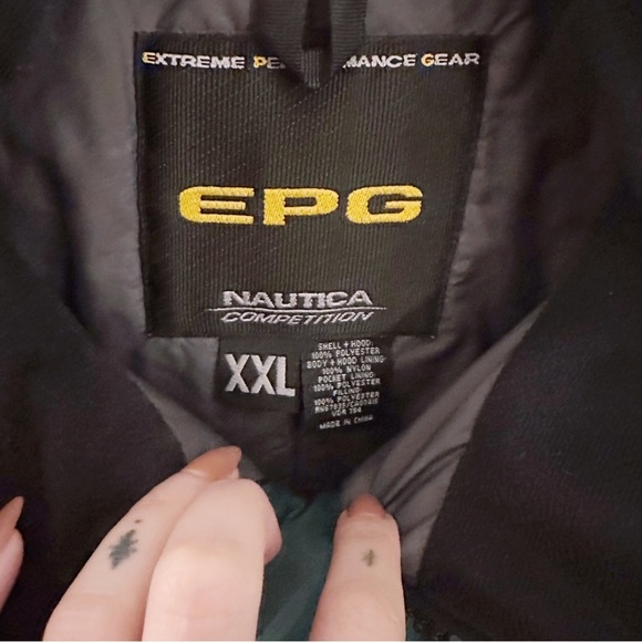 Vintage EPG Nautica Men's Black Green Jacket Extreme Performance Wear - Picture 2 of 5